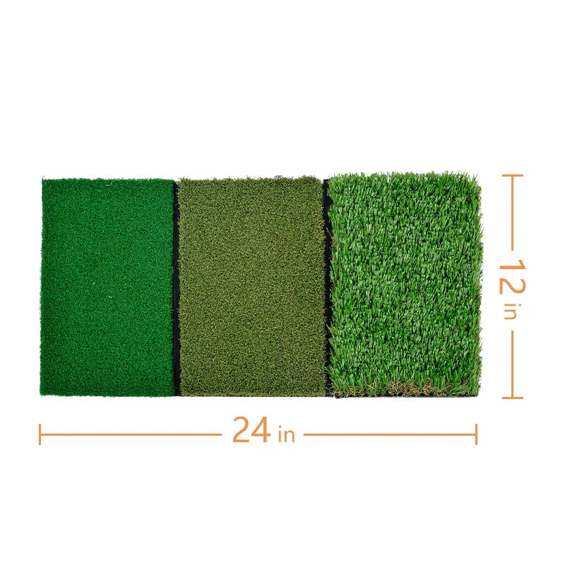 Golf Mat Golf Matts for Indoors Golf Hitting Matt for Backyard Golf Turf Mat | with Tee & Stakes | 24''x12''| 3-in-1| Galileo Sports