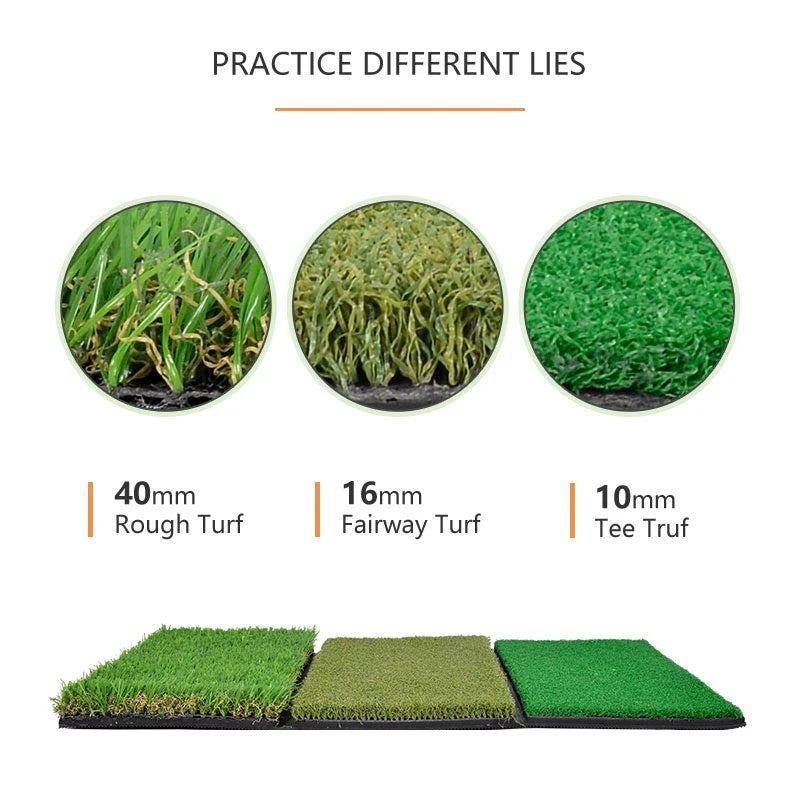 Golf Mat Golf Matts for Indoors Golf Hitting Matt for Backyard Golf Turf Mat | with Tee & Stakes | 24''x12''| 3-in-1| Galileo Sports