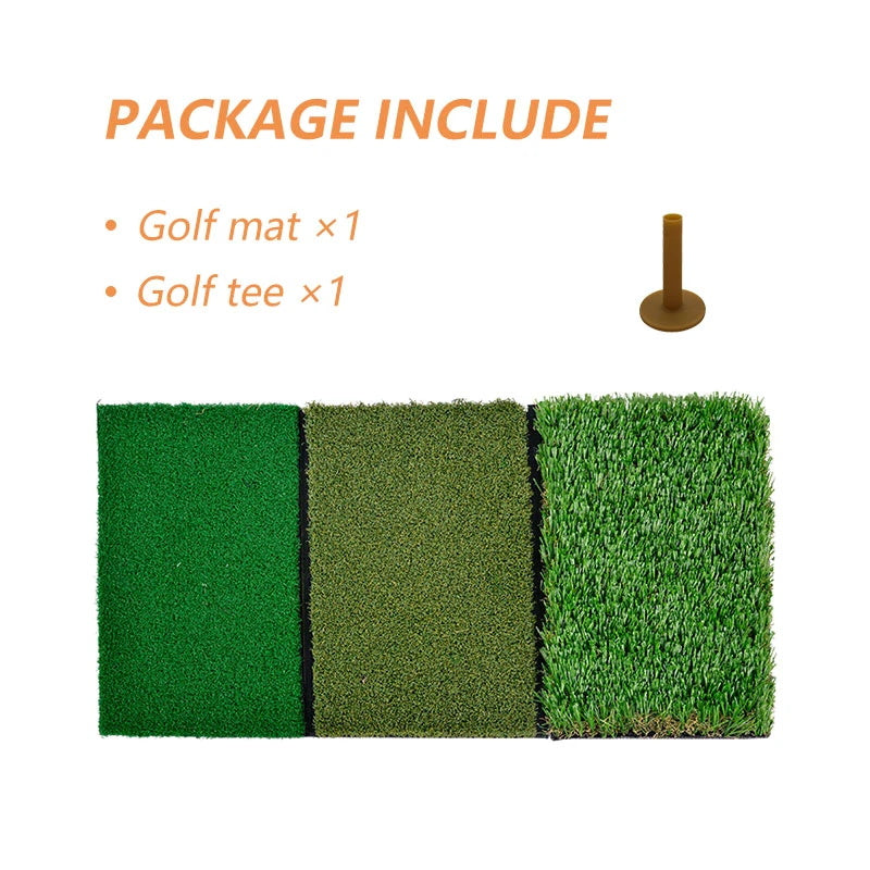 Golf Mat Golf Matts for Indoors Golf Hitting Matt for Backyard Golf Turf Mat | with Tee & Stakes | 24''x12''| 3-in-1| Galileo Sports