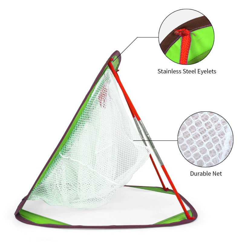 Golf Chipping Net Training Aids with Foam Training Balls(12 pack) |25''X25''X20''| Green | Galileo Sports