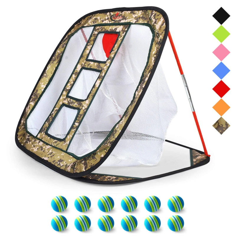 Golf-Chipping-Netz-Trainingshilfen mit Schaumstoff-Trainingsbällen (12 x 25 x 25 Zoll).