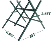 Log Sawhorse For ChainSaw, Foldable Steel Wood Saw Horse With Notched Sawtooth And Wood Log Fixed Spring, Supporting Weight 150 Lbs