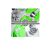 50FT Garden Hose Reel，Retractable Water Hose Reel with 7 Water Sprayer Pattern，Wall Mount Kink-Free and Convenient Storage (Green)