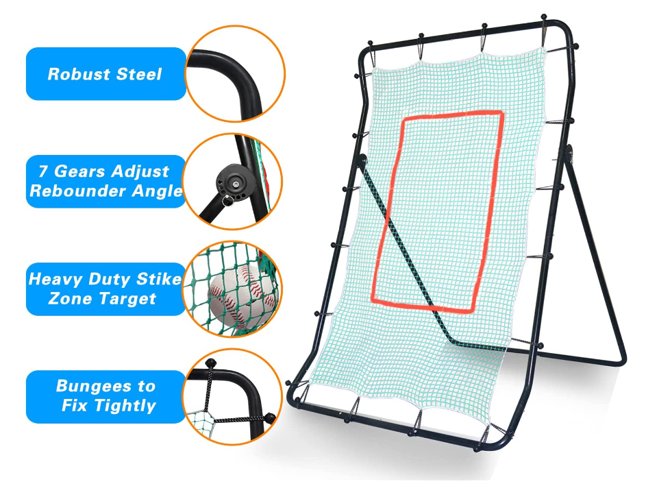 Galileo 4FTX6.3FT Throwing Practice Baseball Throwback Return Trainer Screen