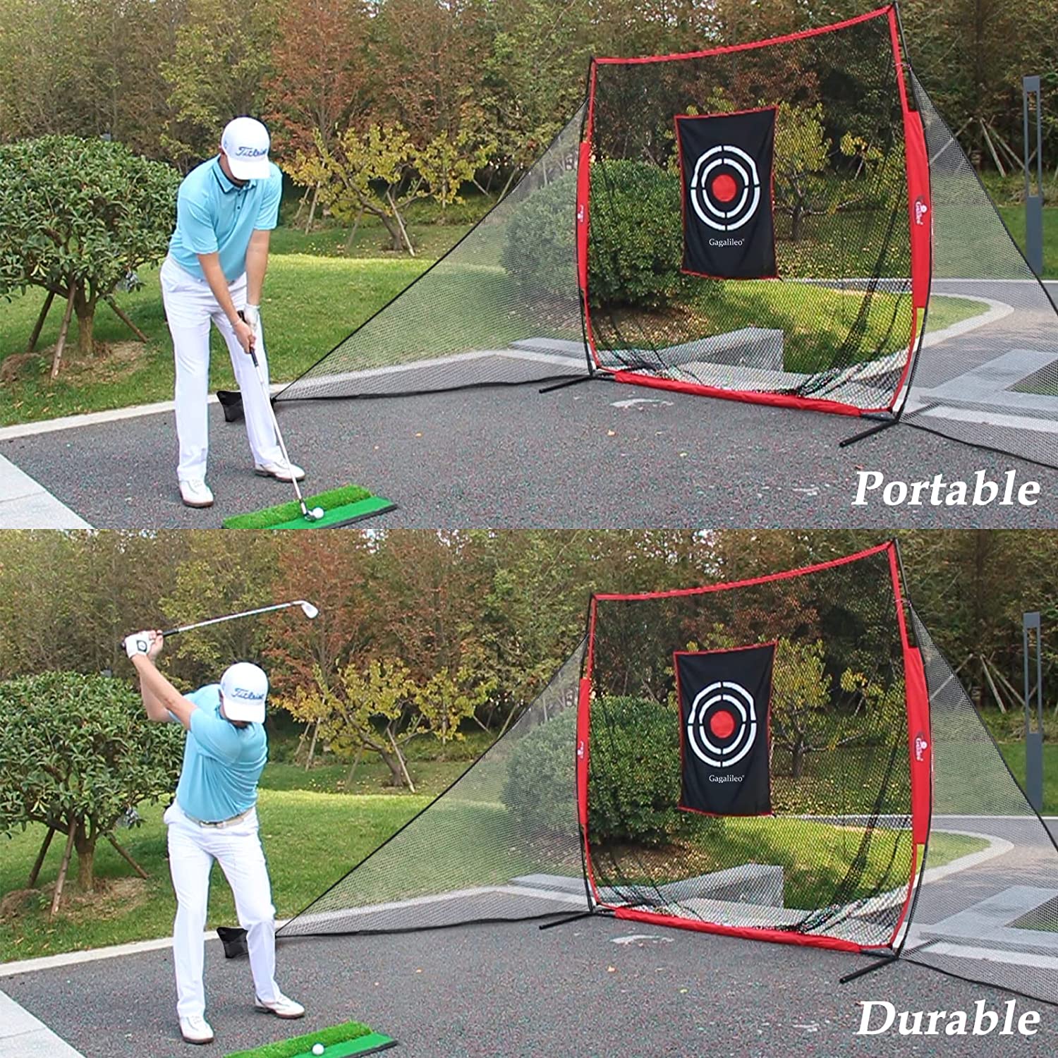 Red de barrera de golf de 8.5x6 pulgadas con 2 paquetes/alas laterales triangulares