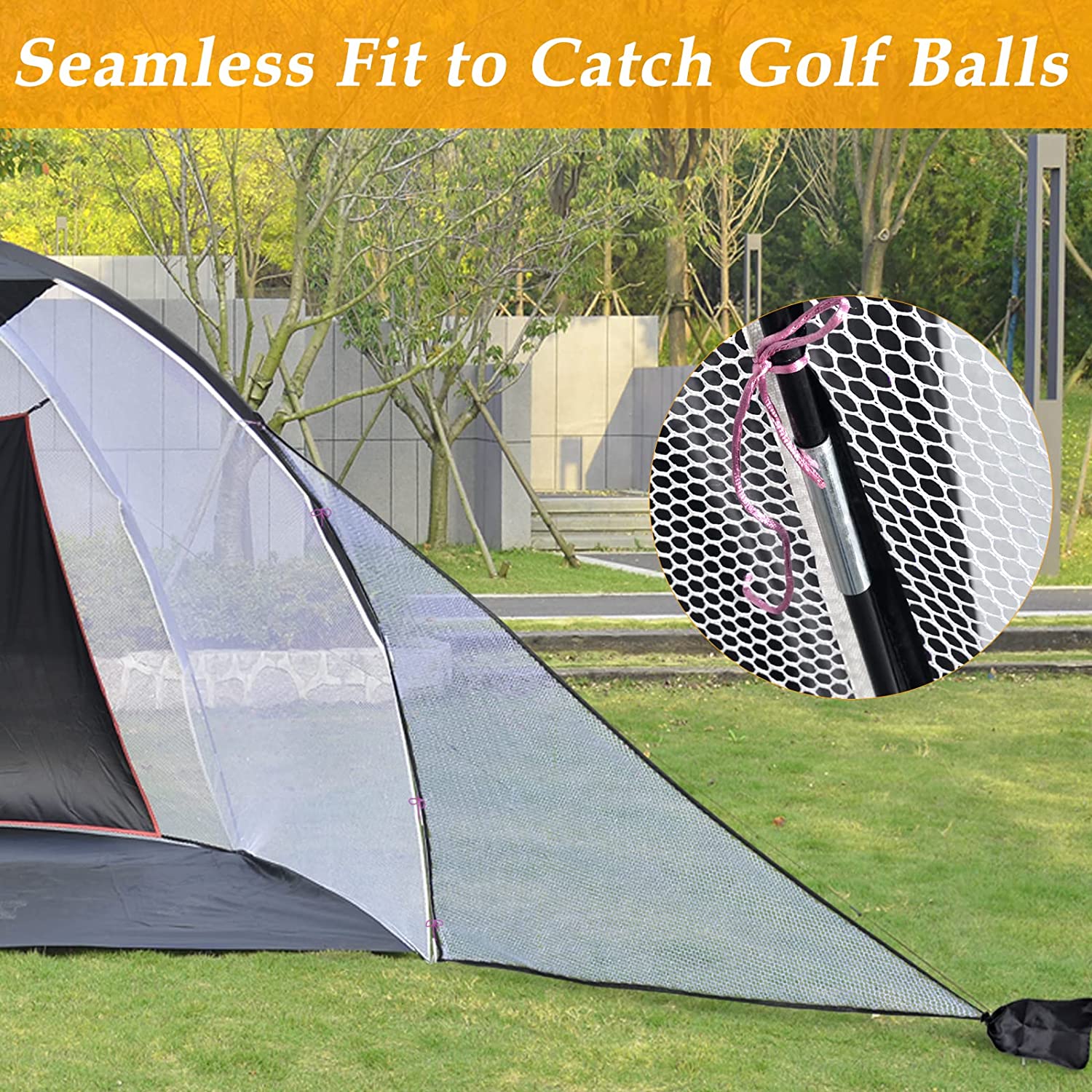 Golf Barrier Net with 2 Packs,Golf Cage Net,Golf Triangle Side Wings,Golf Barrier Wing Net for All Golf Nets by Galileo Sports,8.5x6in