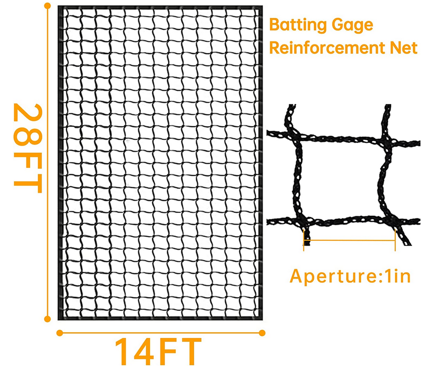 Gagalileo Replacement Net for Baseball Batting Cage, 14x28FT