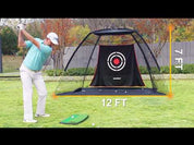 Red de golf Red de practica de golf para campo de practica de patio trasero Redes de golpe de golf | 12' X 7'X 6.6' | negros profesionales | deportes galileo