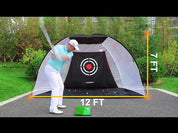 Galieo12' X 7'X 6.6' Backyard Driving Golf Net/White Tent Net